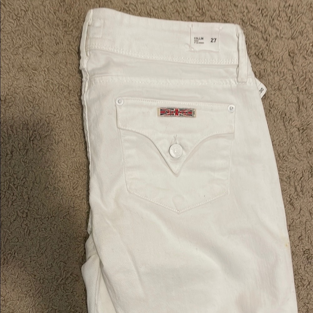 Hudson Mid Rise Collin Skinny Jean 5 Pocket 2 Back Flap Pockets White NWT 27 - Picture 7 of 10